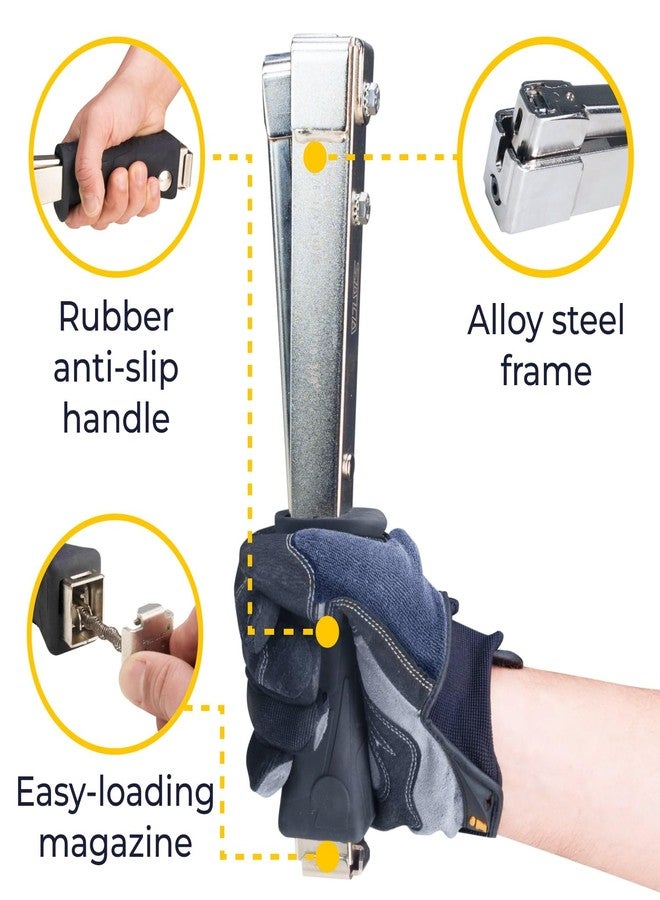IDL Packaging HT-9-11 Heavy-Duty Hammer Tacker Stapler for 3/8" (10 mm) Crown Staples - Extra-Efficient Manual Hammer Stapler for Roofing Underlayment, Fencing, Flooring Installation, Construction - Image 3